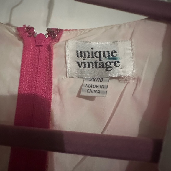 Unique Vintage pink stained glass maxi dress 2x - Picture 2 of 5